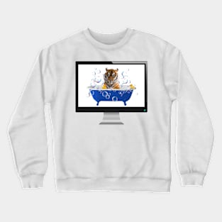 Wild Tiger Bathtub Bubbles Crewneck Sweatshirt